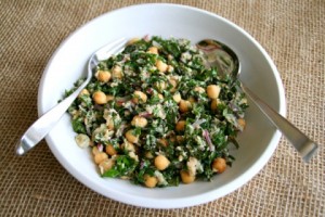 Lemony Garbanzo Kale Salad