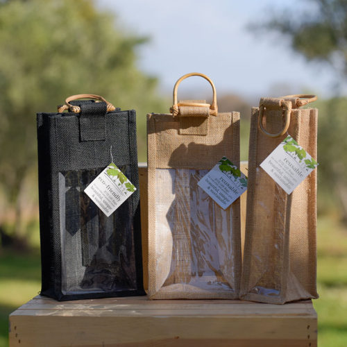 jute olive oil gift bags