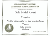 olive oil gold award